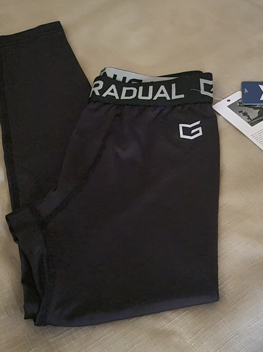 Gradual Kids Black Performance Leggings with Branded Waistband